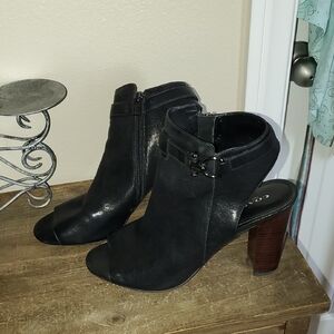 Chic Black Peep-Toe Ankle Boots